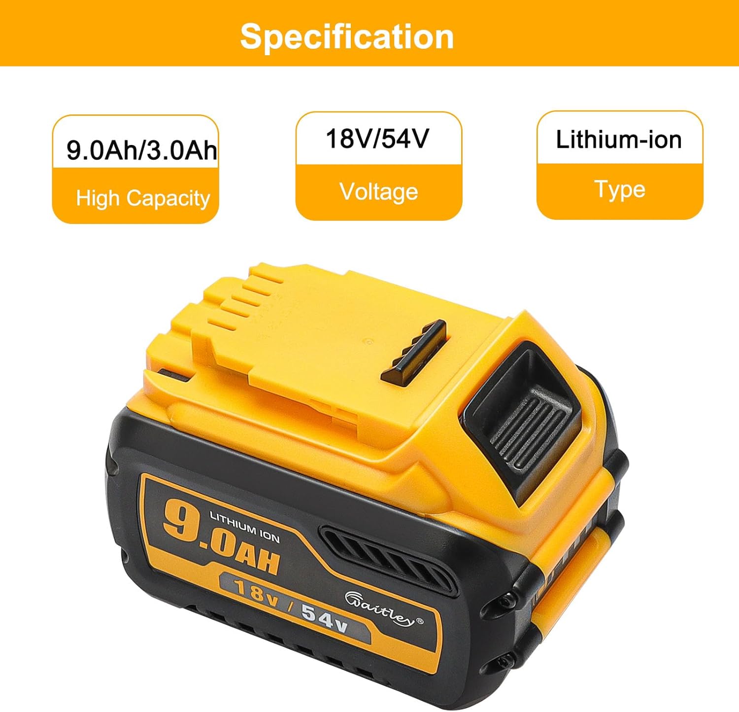 Powarobor 2x18V/54V 9,0Ah Ersatzakku Kompatibel Mit DeWalt Akku DCB547 | Kompatibel mit DeWalt 18V/54V DCB547, DCB546, DCB548, DCB184, DCB180. LED-Ladeanzeige. Nur Ersatzakku. 2 Powarobor 2x18V/54V 9,0Ah Ersatzakku Kompatibel Mit DeWalt Akku DCB547 | Kompatibel mit DeWalt 18V/54V DCB547, DCB546, DCB548, DCB184, DCB180. LED-Ladeanzeige. Nur Ersatzakku. – Bild 2
