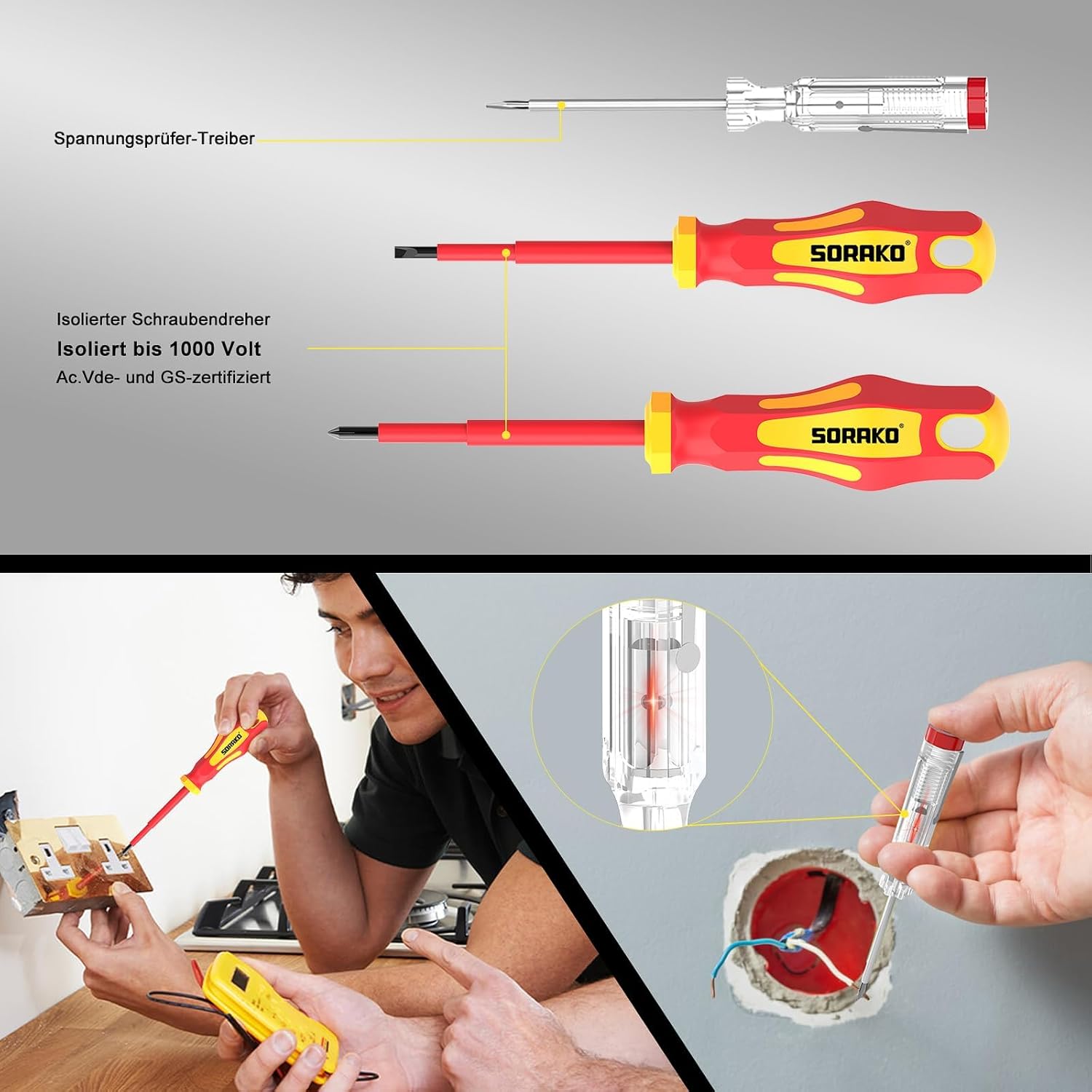 SORAKO Magnetisches Schraubendreher Set 118-teilig, mit Ratschenfunktion | Inklusive Bits, Präzisions- & isolierte Schraubendreher. Ideal für die Wartung zu Hause und im Büro. 5 SORAKO Magnetisches Schraubendreher Set 118-teilig, mit Ratschenfunktion | Inklusive Bits, Präzisions- & isolierte Schraubendreher. Ideal für die Wartung zu Hause und im Büro. – Bild 5