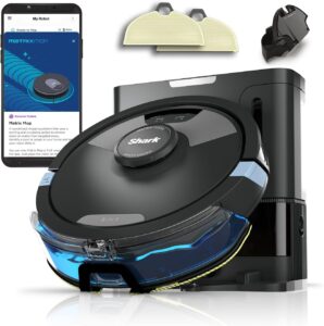 Shark Matrix Plus 2-in-1 selbstentleerter Wisch- & Saugroboter, Schwarz | mit LiDAR Home Mapping & Kantenreinigung, für Teppiche, Hartböden & Tierhaare, Anti-Allergen, selbstaufladend, WiFi/App