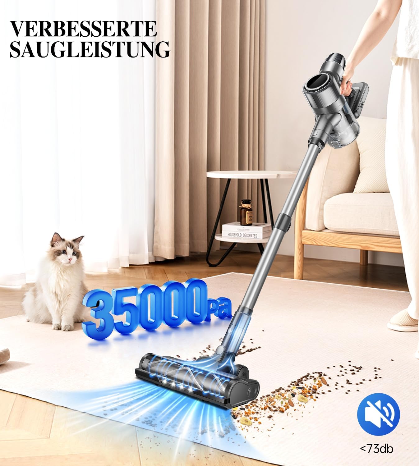 Akku Staubsauger Kabellos Akkustaubsauger Akkusauger - Kabelloser Stabstaubsauger Elektrische Sauger Kehrbesen mit Ladestation Cordless Vacuum Cleaner Für Tierhaare Teppich Beutellos Stielstaubsauger 3 Akku Staubsauger Kabellos Akkustaubsauger Akkusauger - Kabelloser Stabstaubsauger Elektrische Sauger Kehrbesen mit Ladestation Cordless Vacuum Cleaner Für Tierhaare Teppich Beutellos Stielstaubsauger – Bild 3