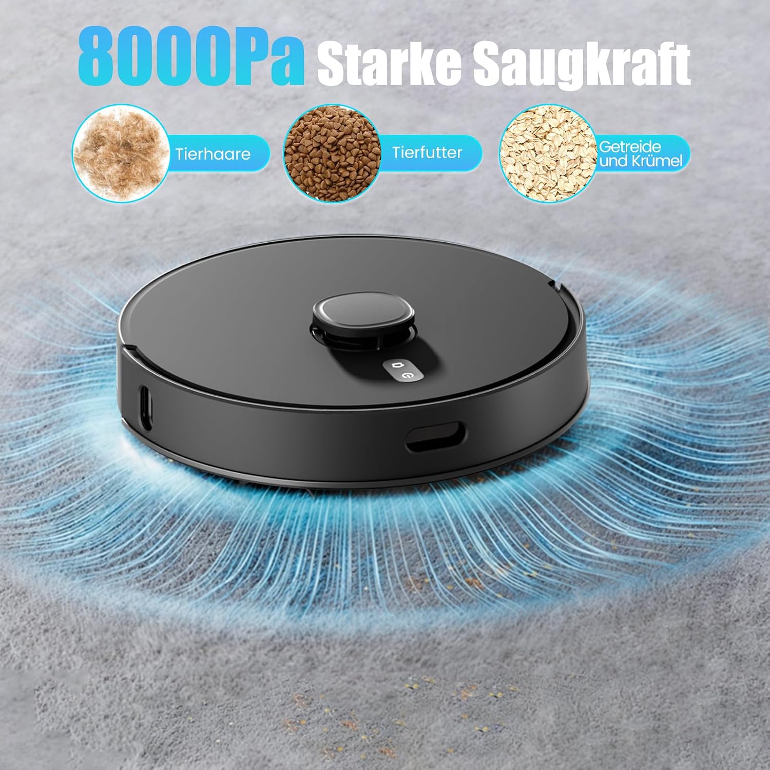 E10+ Saugroboter mit Wischfunktion für Tierhaare Teppich mit 8000Pa | BOTLUXE Staubsauger Roboter mit Absaugstation 3.5L, Saug und Wischroboter LiDAR Navigation, APP Steuerung 2 E10+ Saugroboter mit Wischfunktion für Tierhaare Teppich mit 8000Pa | BOTLUXE Staubsauger Roboter mit Absaugstation 3.5L, Saug und Wischroboter LiDAR Navigation, APP Steuerung – Bild 2