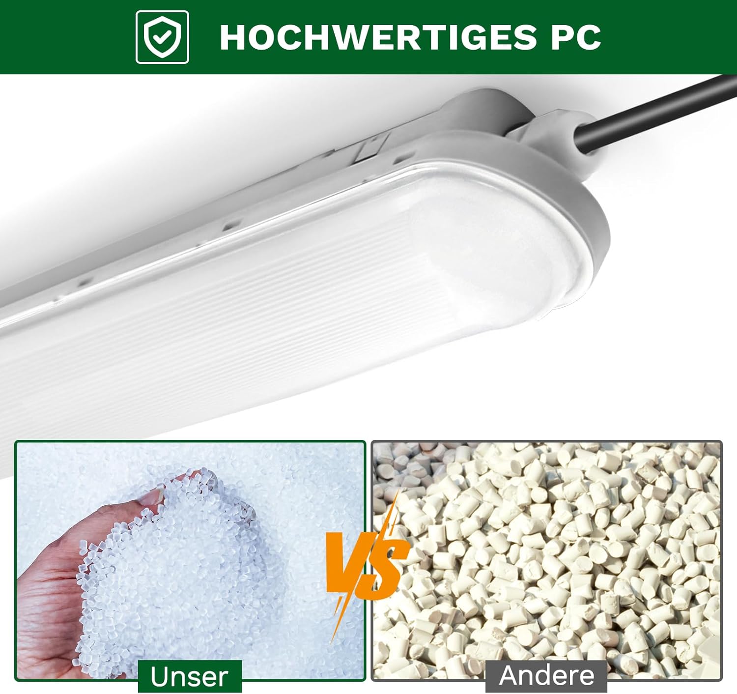TONFFI Feuchtraumleuchte LED 120CM, 4000K Neutralweiß Feuchtraumlampe Komplett, IP65 Verknüpfbar Kellerlampe für Garage Werkstatt Büro 5 TONFFI Feuchtraumleuchte LED 120CM, 4000K Neutralweiß Feuchtraumlampe Komplett, IP65 Verknüpfbar Kellerlampe für Garage Werkstatt Büro – Bild 5