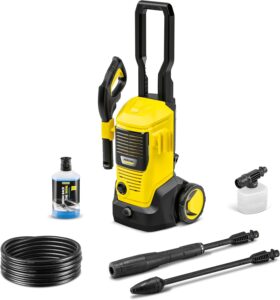 Kärcher Hochdruckreiniger K 5 FJ, Druck: max. 145 bar, Fördermenge: 500 l/h, Flächenleistung: 40 m²/h, Wasserfilter, Gewicht: 6,3 kg, HD-Pistole,Dreckfräser, Vario Power Jet, Schaumdüse