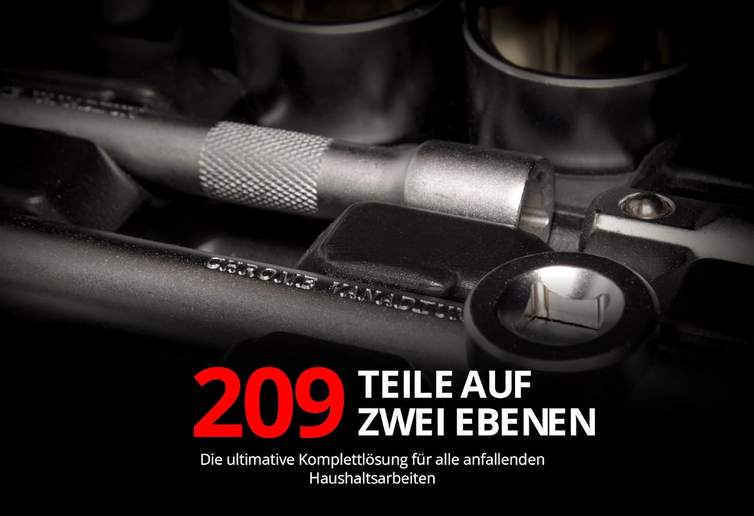 Mephisto Ratschenschlüssel Set als Ratschenkoffer Werkzeugkoffer 216-teilig | gefüllt mit Steckschlüssel Satz Premium XXL mit Chrom-Vanadium Werkzeug und Bit Set inkl. Bitaufsatzadpter für Akkuschrauber 2 Mephisto Ratschenschlüssel Set als Ratschenkoffer Werkzeugkoffer 216-teilig | gefüllt mit Steckschlüssel Satz Premium XXL mit Chrom-Vanadium Werkzeug und Bit Set inkl. Bitaufsatzadpter für Akkuschrauber – Bild 2