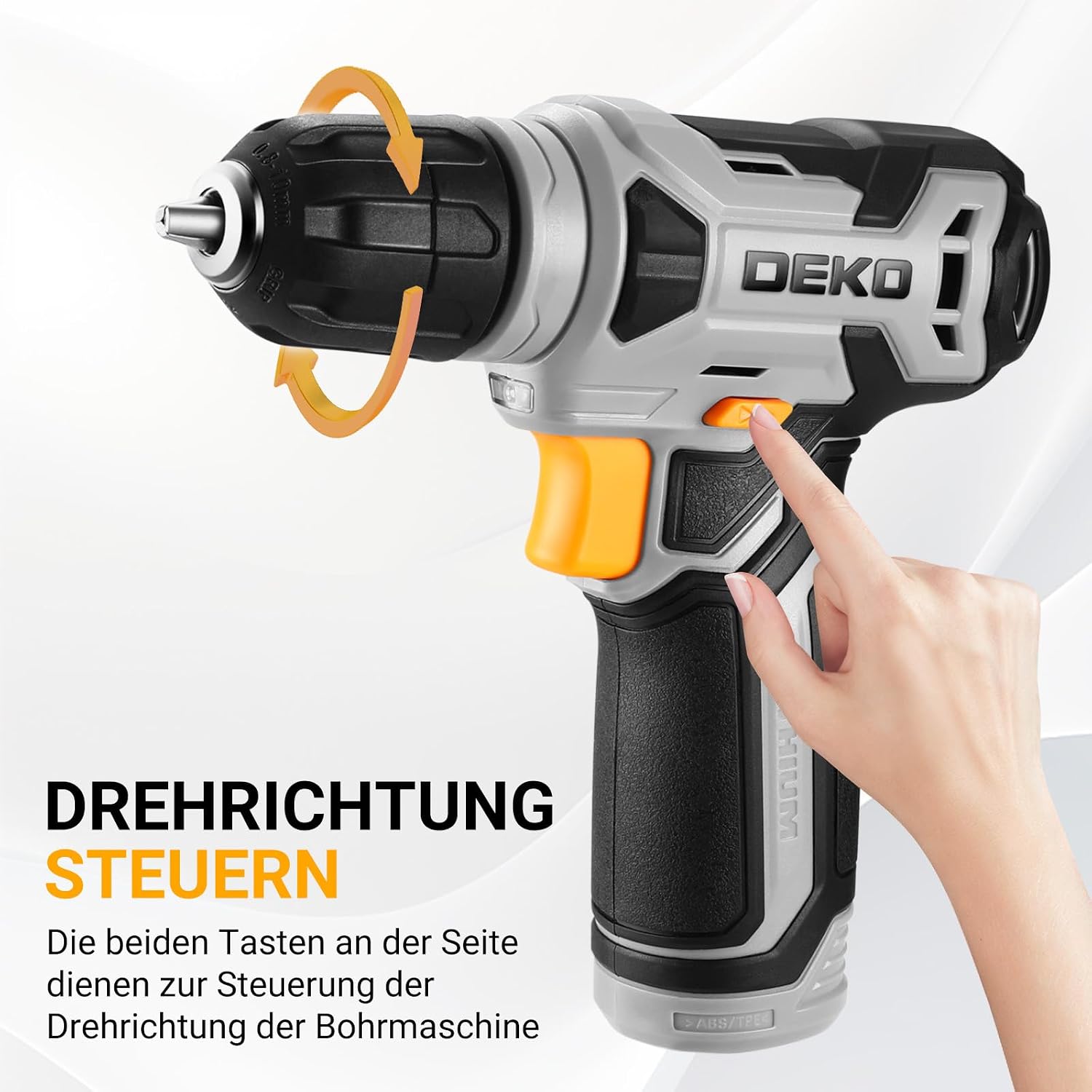 DEKO 126-teiliger Werkzeugkoffer mit 8V-Akkuschrauber, Multifunktionaler Akkuschrauber Set, Basis Werkzeugkasten für den Hausgebrauch, DIY Handwerkzeug Set fur Zuhause, Büro und Garten 2 DEKO 126-teiliger Werkzeugkoffer mit 8V-Akkuschrauber, Multifunktionaler Akkuschrauber Set, Basis Werkzeugkasten für den Hausgebrauch, DIY Handwerkzeug Set fur Zuhause, Büro und Garten – Bild 2
