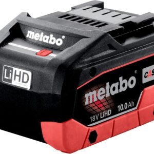 metabo LiHD Akkupack - 18 V / 10.0 Ah - Hochleistungs-Batterie für Lange Laufzeiten, intelligente Akkuverwaltung, AIR Cooled Ladetechnologie - Akku für anspruchsvolle Anwendungen