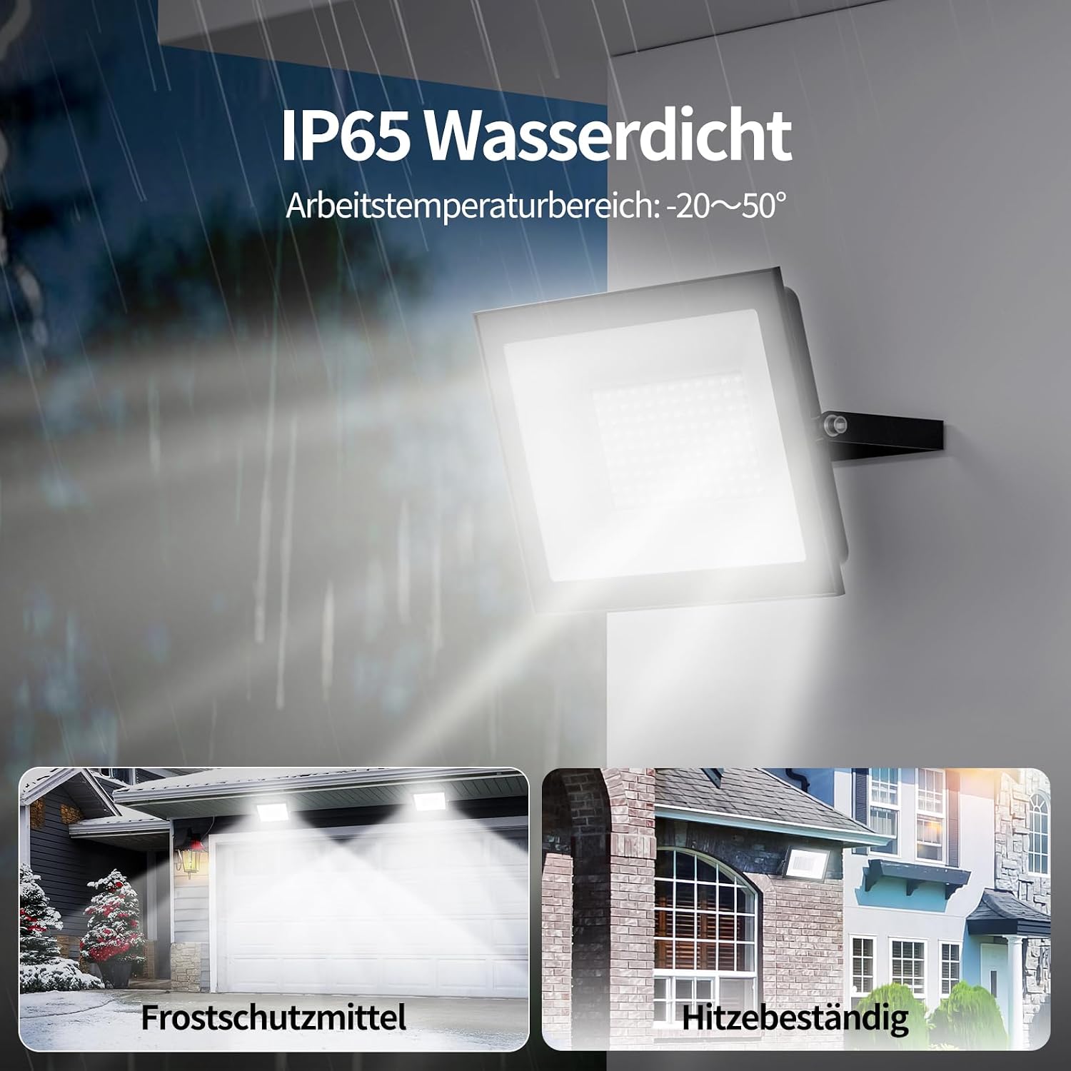 Allin LED Strahler Außen 50W, 6500K 5000LM Superhell LED Strahler | IP65 Wasserdicht Scheinwerfer, 180° Verstellbar Installationswinkel LED-Strahler Außen für Garten, Innenhöfe, Garag 5 Allin LED Strahler Außen 50W, 6500K 5000LM Superhell LED Strahler | IP65 Wasserdicht Scheinwerfer, 180° Verstellbar Installationswinkel LED-Strahler Außen für Garten, Innenhöfe, Garag – Bild 5