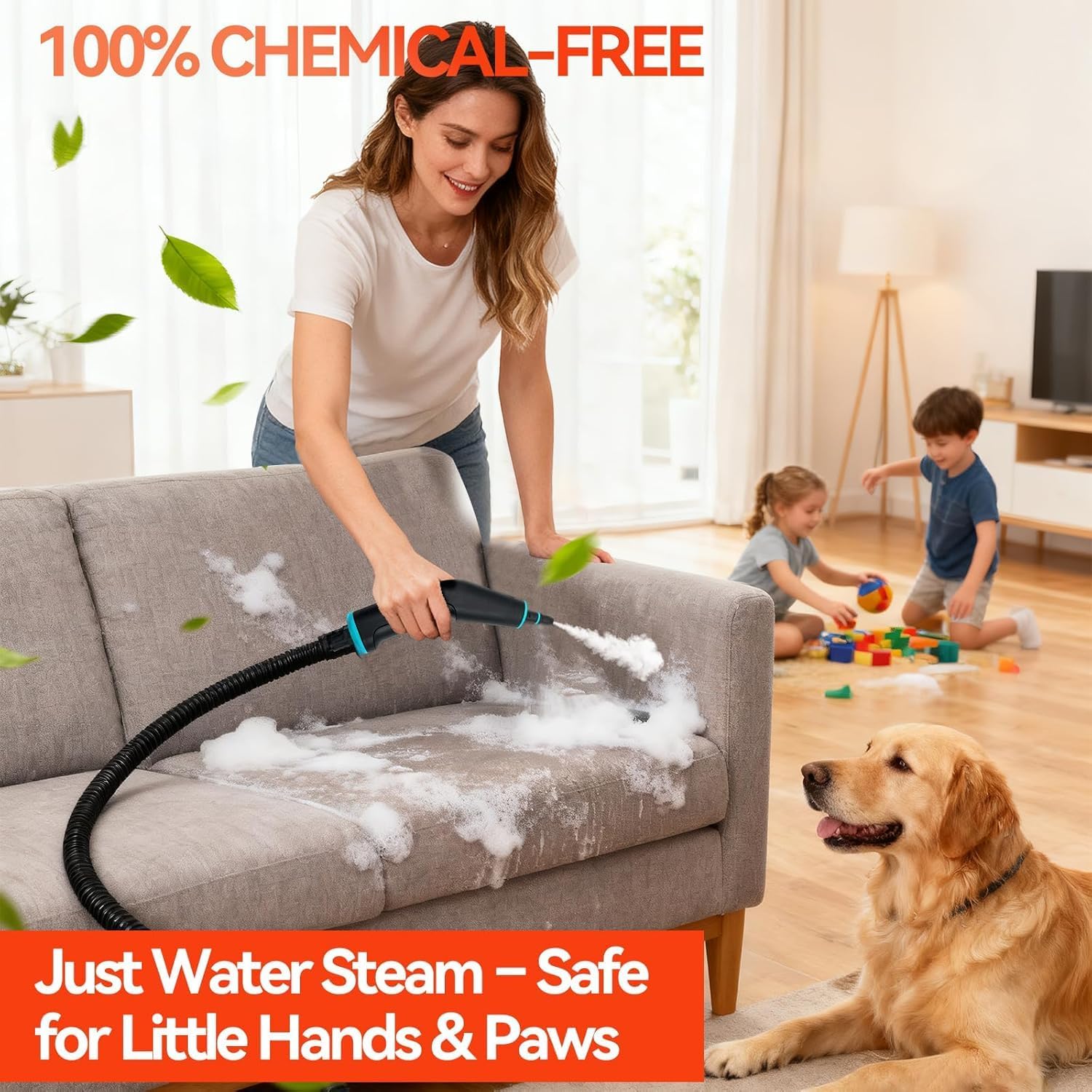 4Bar Handgerät Dampfreiniger für Alles Steam Cleaner Handdampfreiniger Polstermöbel Auto Fenster Profi für Möbel, Sofa, Fliesen, Boden 1500W, 1.25LWassertank, 15 Sekunden Aufheizzeit 4 4Bar Handgerät Dampfreiniger für Alles Steam Cleaner Handdampfreiniger Polstermöbel Auto Fenster Profi für Möbel, Sofa, Fliesen, Boden 1500W, 1.25LWassertank, 15 Sekunden Aufheizzeit – Bild 4