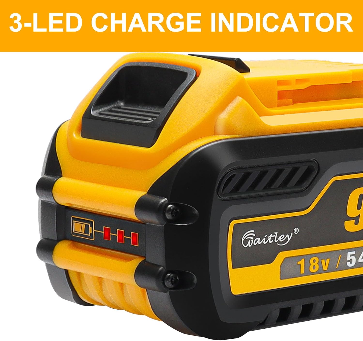 Powarobor 2x18V/54V 9,0Ah Ersatzakku Kompatibel Mit DeWalt Akku DCB547 | Kompatibel mit DeWalt 18V/54V DCB547, DCB546, DCB548, DCB184, DCB180. LED-Ladeanzeige. Nur Ersatzakku. 3 Powarobor 2x18V/54V 9,0Ah Ersatzakku Kompatibel Mit DeWalt Akku DCB547 | Kompatibel mit DeWalt 18V/54V DCB547, DCB546, DCB548, DCB184, DCB180. LED-Ladeanzeige. Nur Ersatzakku. – Bild 3