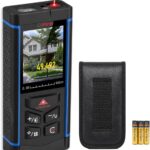 100m Laser Entfernungsmesser mit 6X Kamera Digitales Lasermessgerät Outdoor | 100m Lasermessgerät mit 6x Kamera, ±2mm, 1mm Auflösung, Winkel, Fläche, Volumen, Pythagoras, 30 Speicher, mit Tasche & 3 AAA