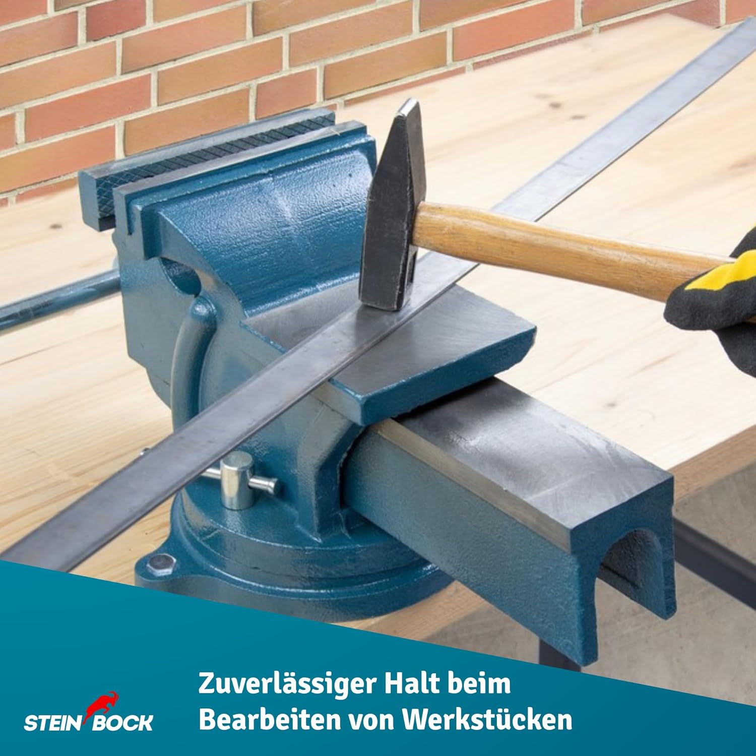 Steinbock Schraubstock drehbar | 125 mm Backenbreite | Tischschraubstock aus robustem Gusseisen | robuste Ambossfläche | rutschfeste Backen | flexible Werkstück-Fixierung 5 Steinbock Schraubstock drehbar | 125 mm Backenbreite | Tischschraubstock aus robustem Gusseisen | robuste Ambossfläche | rutschfeste Backen | flexible Werkstück-Fixierung – Bild 5