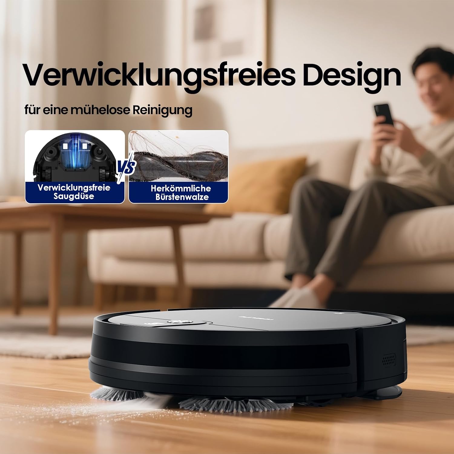 VersLife L6 Saugroboter mit Wischfunktion, 4000Pa Staubsauger Roboter 3 VersLife L6 Saugroboter mit Wischfunktion, 4000Pa Staubsauger Roboter – Bild 3
