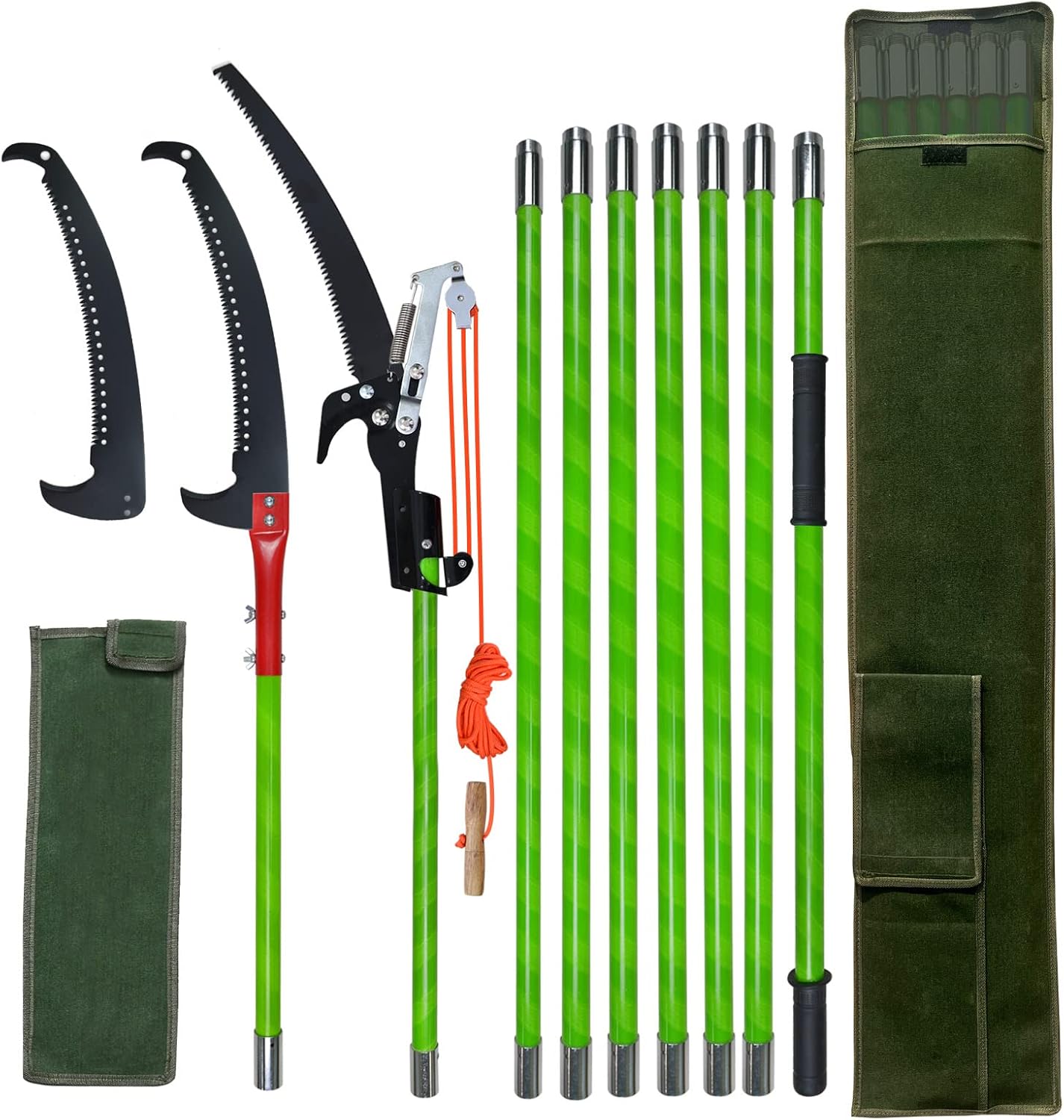 Astsäge mit Stiel 8m Handsäge Einstellbare Länge, Baumsäge Gartengeräte-Set Palme Hochentaster hochreichbare Stange mit Tragetasche, schneidet sauber und schnell für hohe Äste (Enthält Schere-A) 1 Astsäge mit Stiel 8m Handsäge Einstellbare Länge, Baumsäge Gartengeräte-Set Palme Hochentaster hochreichbare Stange mit Tragetasche, schneidet sauber und schnell für hohe Äste (Enthält Schere-A)