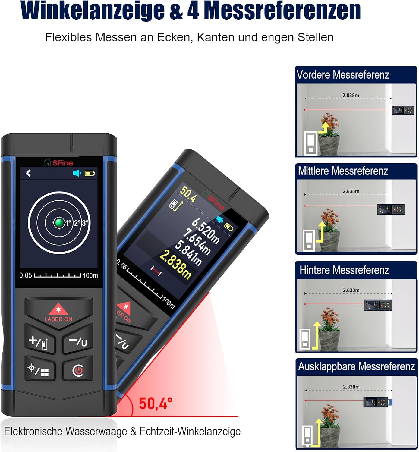 100m Laser Entfernungsmesser mit 6X Kamera Digitales Lasermessgerät Outdoor | 100m Lasermessgerät mit 6x Kamera, ±2mm, 1mm Auflösung, Winkel, Fläche, Volumen, Pythagoras, 30 Speicher, mit Tasche & 3 AAA 5 100m Laser Entfernungsmesser mit 6X Kamera Digitales Lasermessgerät Outdoor | 100m Lasermessgerät mit 6x Kamera, ±2mm, 1mm Auflösung, Winkel, Fläche, Volumen, Pythagoras, 30 Speicher, mit Tasche & 3 AAA – Bild 5