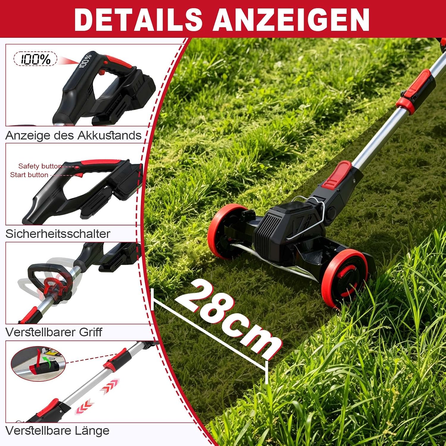 Akku Rasentrimmer für Makita-Akkus, 21V Rasentrimmer mit Akku 5 Akku Rasentrimmer für Makita-Akkus, 21V Rasentrimmer mit Akku – Bild 5
