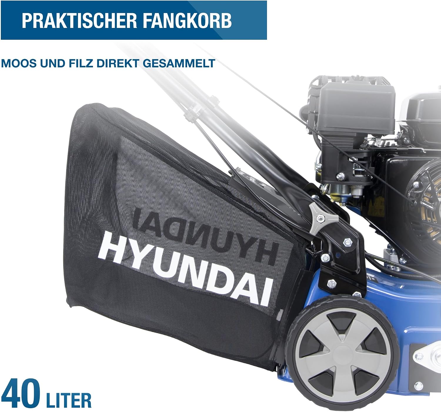 HYUNDAI Benzin Vertikutierer & Rasenlüfter SC4002G – 40 cm, 5.6 PS, 2-in-1 Funktion, 40L Fangkorb, für große Rasenflächen, gegen Moos und Rasenfilz 5 HYUNDAI Benzin Vertikutierer & Rasenlüfter SC4002G – 40 cm, 5.6 PS, 2-in-1 Funktion, 40L Fangkorb, für große Rasenflächen, gegen Moos und Rasenfilz – Bild 5