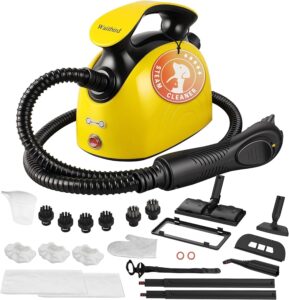 Waitbird Hand-Dampfreiniger für Zuhause, 4,5 Bar, 120 °C Heißdampf, 1500W | 21 Zubehörteile | Chemikalienfrei für Boden, Auto, Wand, Fugen, Küche und Bad | Doppelte Sicherheitsverriegelung