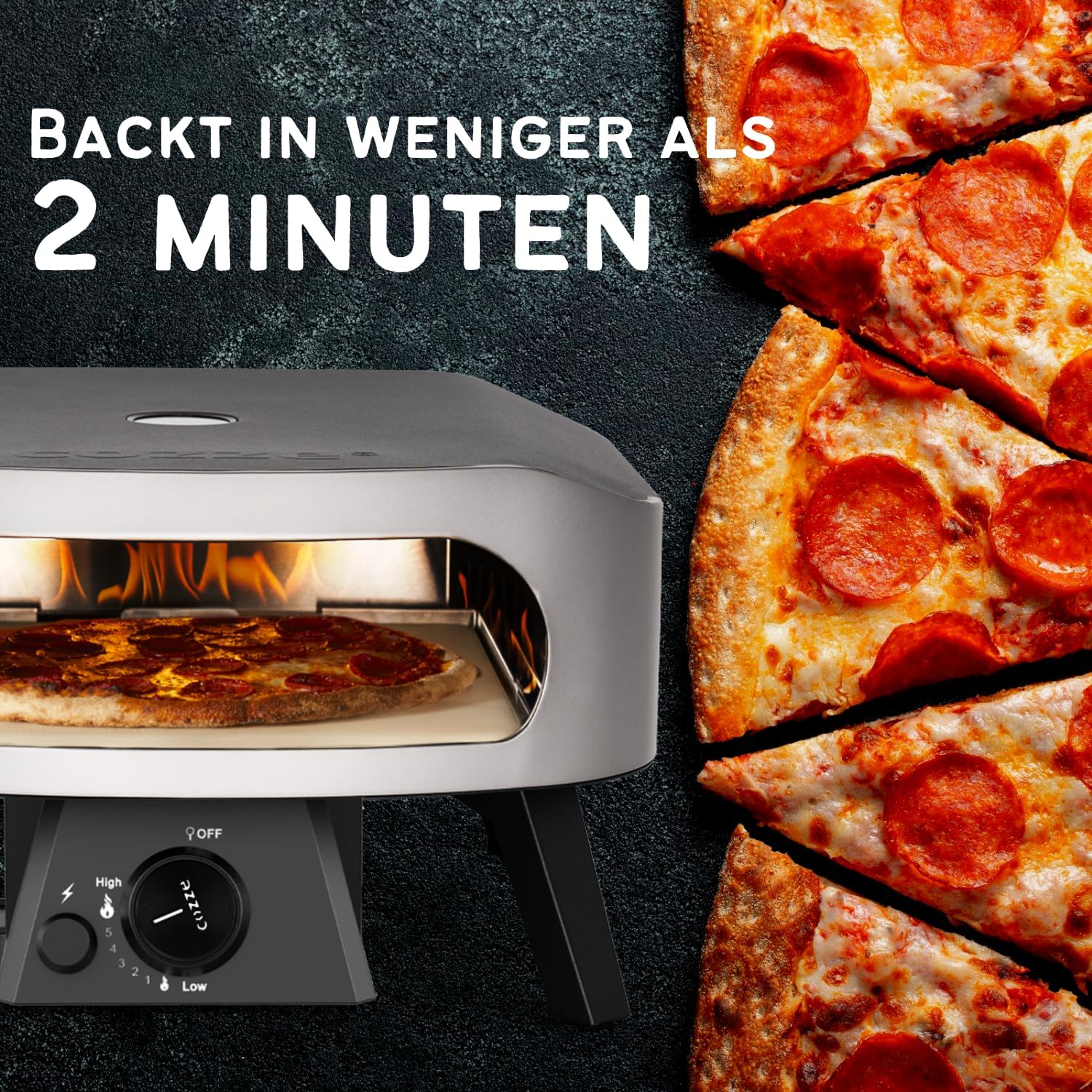 Cozze® Pizzaofen Gas 13 Zoll - Pizza Ofen Gas Outdoor (50mbar) - Tisch Pizzaofen mit Regulator für Pizzen 2 Cozze® Pizzaofen Gas 13 Zoll - Pizza Ofen Gas Outdoor (50mbar) - Tisch Pizzaofen mit Regulator für Pizzen – Bild 2