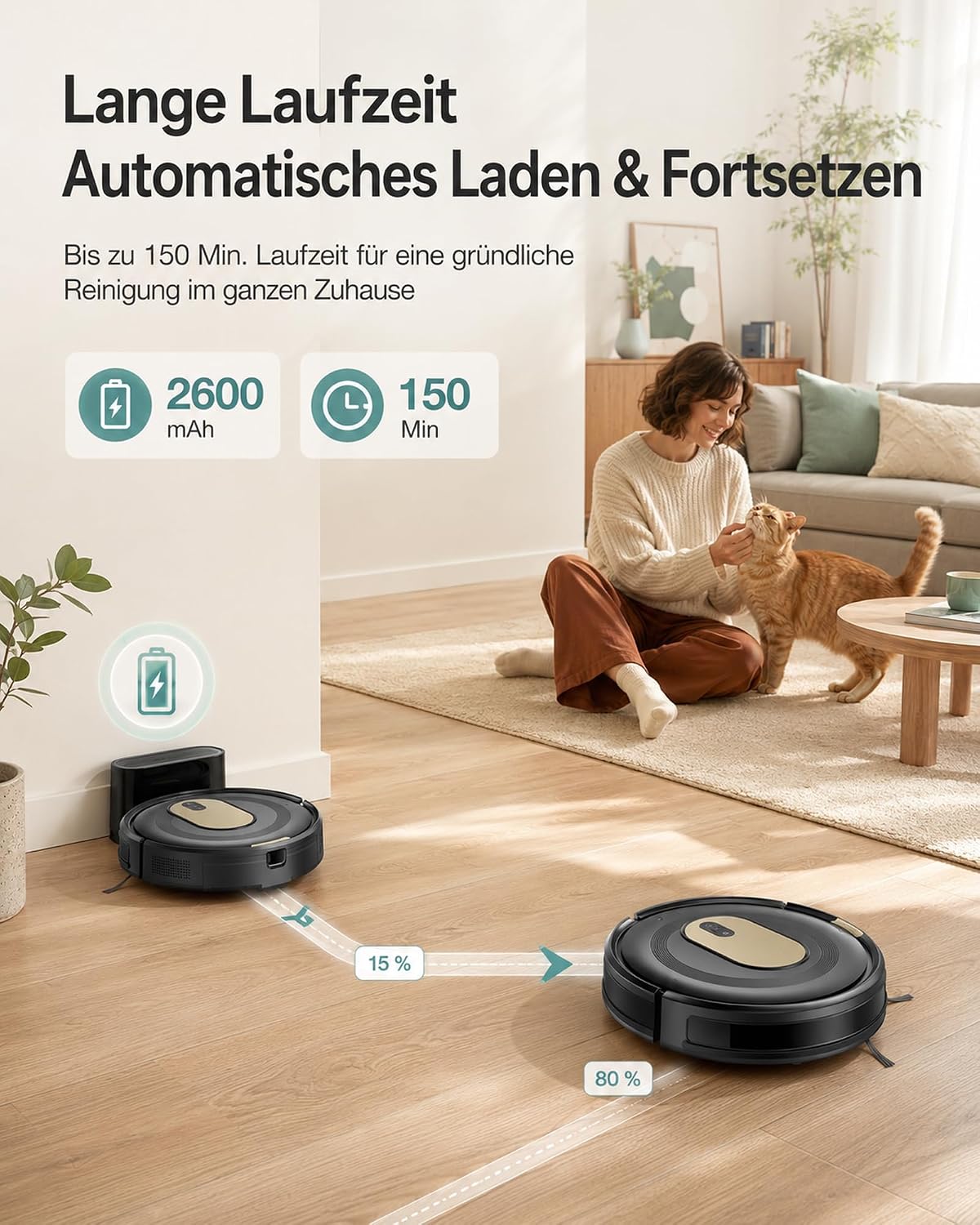 Vexilar W8 Saugroboter mit Wischfunktion, 5000 Pa Saugkraft 4 Vexilar W8 Saugroboter mit Wischfunktion, 5000 Pa Saugkraft – Bild 4