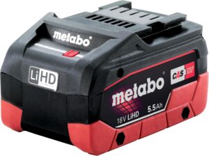 metabo LiHD Akkupack - 18 V / 5.5 Ah - Hochleistungs-Batterie für Lange Laufzeiten, intelligente Akkuverwaltung, AIR Cooled Ladetechnologie - Akku für anspruchsvolle Anwendungen