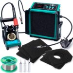YIHUA 948DQ-III 2-in-1 Lötdampf-Absaugventilator 110W Lötstations Lötkolben Set Lötabsaugung Lötrauchabsorber mit Helfenden Händen Eisenhalter Eisenspitzen Filter Lötdraht (EU PLUG)