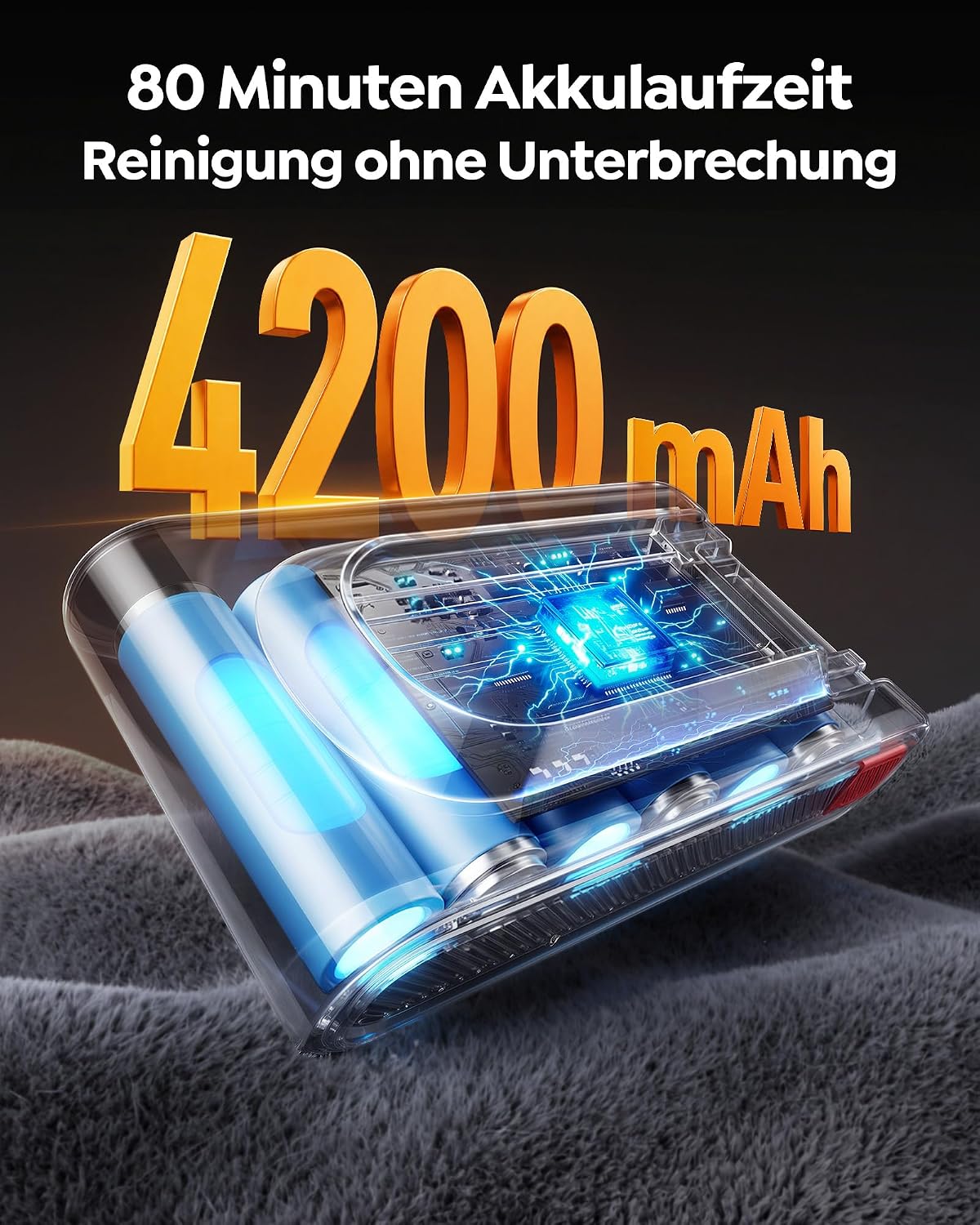 Fieety Akku Staubsauger 55KPa/650W/80Min, 1,8L Staubsauger Kabellos mit Automatikmodus, 1,5M Schlauch, Wandladestation, Duftfunktion, Ultraleise für Tierhaare/Teppiche/Hartböden/Auto 3 Fieety Akku Staubsauger 55KPa/650W/80Min, 1,8L Staubsauger Kabellos mit Automatikmodus, 1,5M Schlauch, Wandladestation, Duftfunktion, Ultraleise für Tierhaare/Teppiche/Hartböden/Auto – Bild 3
