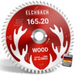 Holz Kreissägeblatt 165×20 mm Hartmetall - Ideal für Hart- und Weichholz - Sägeblatt 165x20 Holz kompatibel mit Tauchsäge & Kreissäge von Bosch & Makita