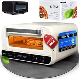 Elektrischer Pizzaofen – Starker Elektro-Ofen für neapolitanische Pizza | Backofen, Pizzaofen, elektrisch, Electric Oven | Über 400 Grad FusionHeat-Tech | Genieße Steinofen-Geschmack Zuhause | GIU