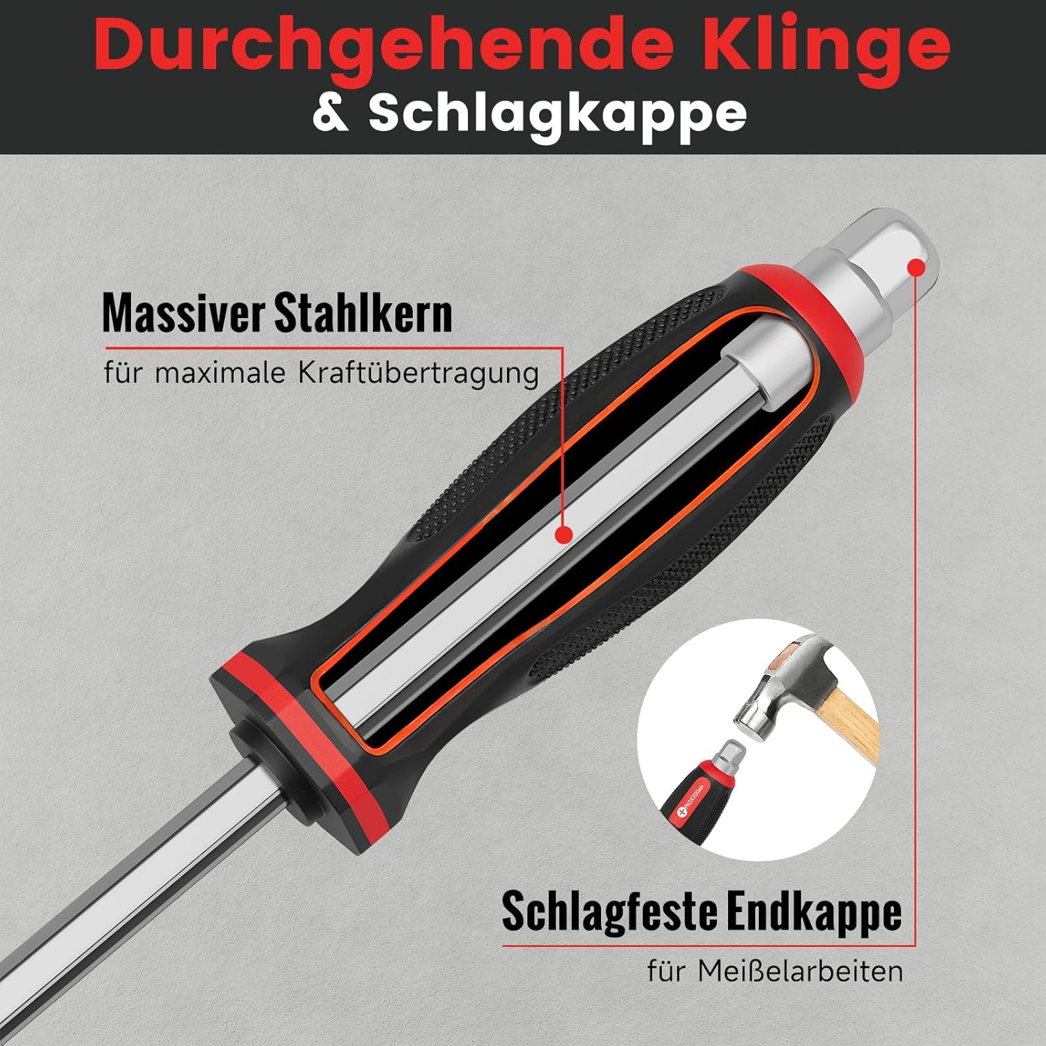 WALTER STAHL 12-teiliges Schraubenzieher Set aus Cr-V Stahl | mit Schlagkappe & Antriebssechskant, Schlitz Kreuz PH, Schraubendreher im Kunststoffkoffer für Werkstatt Reparatur 5 WALTER STAHL 12-teiliges Schraubenzieher Set aus Cr-V Stahl | mit Schlagkappe & Antriebssechskant, Schlitz Kreuz PH, Schraubendreher im Kunststoffkoffer für Werkstatt Reparatur – Bild 5