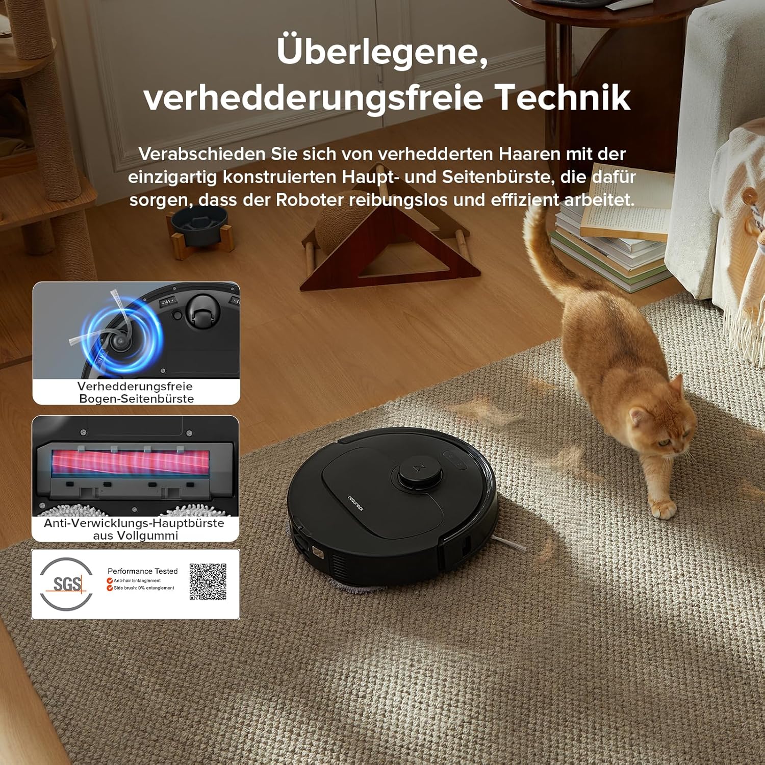 roborock QV 35A Set Saugroboter mit Wischfunktion mit 8.000 Pa Saugkraft | Anti-Tangle-Seitenbürste, Reactive Tech-Hindernisvermeidung, 10 mm Mopp-Lifting, LiDAR-Navigation, All-in-One-Dock, Schwarz 4 roborock QV 35A Set Saugroboter mit Wischfunktion mit 8.000 Pa Saugkraft | Anti-Tangle-Seitenbürste, Reactive Tech-Hindernisvermeidung, 10 mm Mopp-Lifting, LiDAR-Navigation, All-in-One-Dock, Schwarz – Bild 4