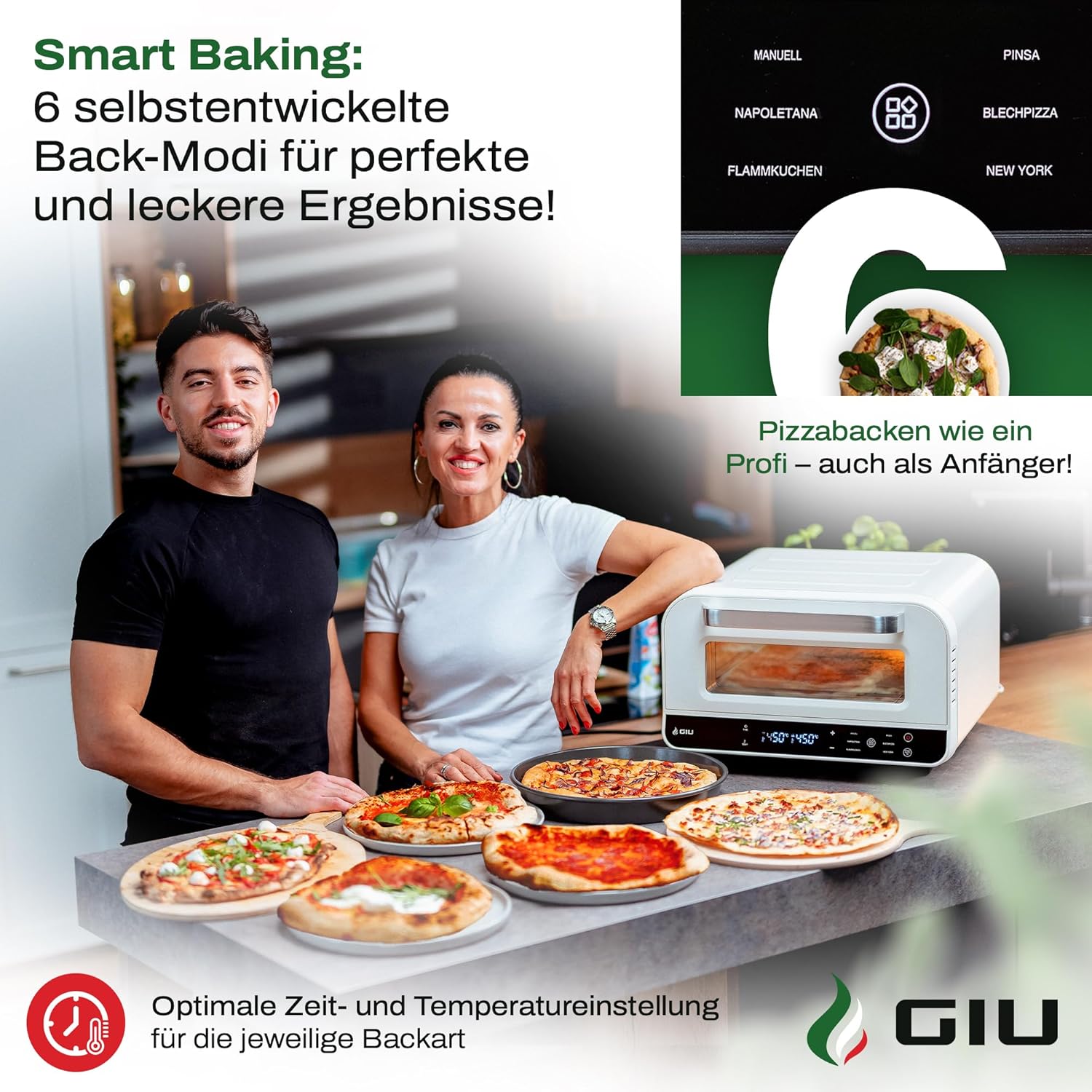 Elektrischer Pizzaofen – Starker Elektro-Ofen für neapolitanische Pizza | Backofen, Pizzaofen, elektrisch, Electric Oven | Über 400 Grad FusionHeat-Tech | Genieße Steinofen-Geschmack Zuhause | GIU 2 Elektrischer Pizzaofen – Starker Elektro-Ofen für neapolitanische Pizza | Backofen, Pizzaofen, elektrisch, Electric Oven | Über 400 Grad FusionHeat-Tech | Genieße Steinofen-Geschmack Zuhause | GIU – Bild 2