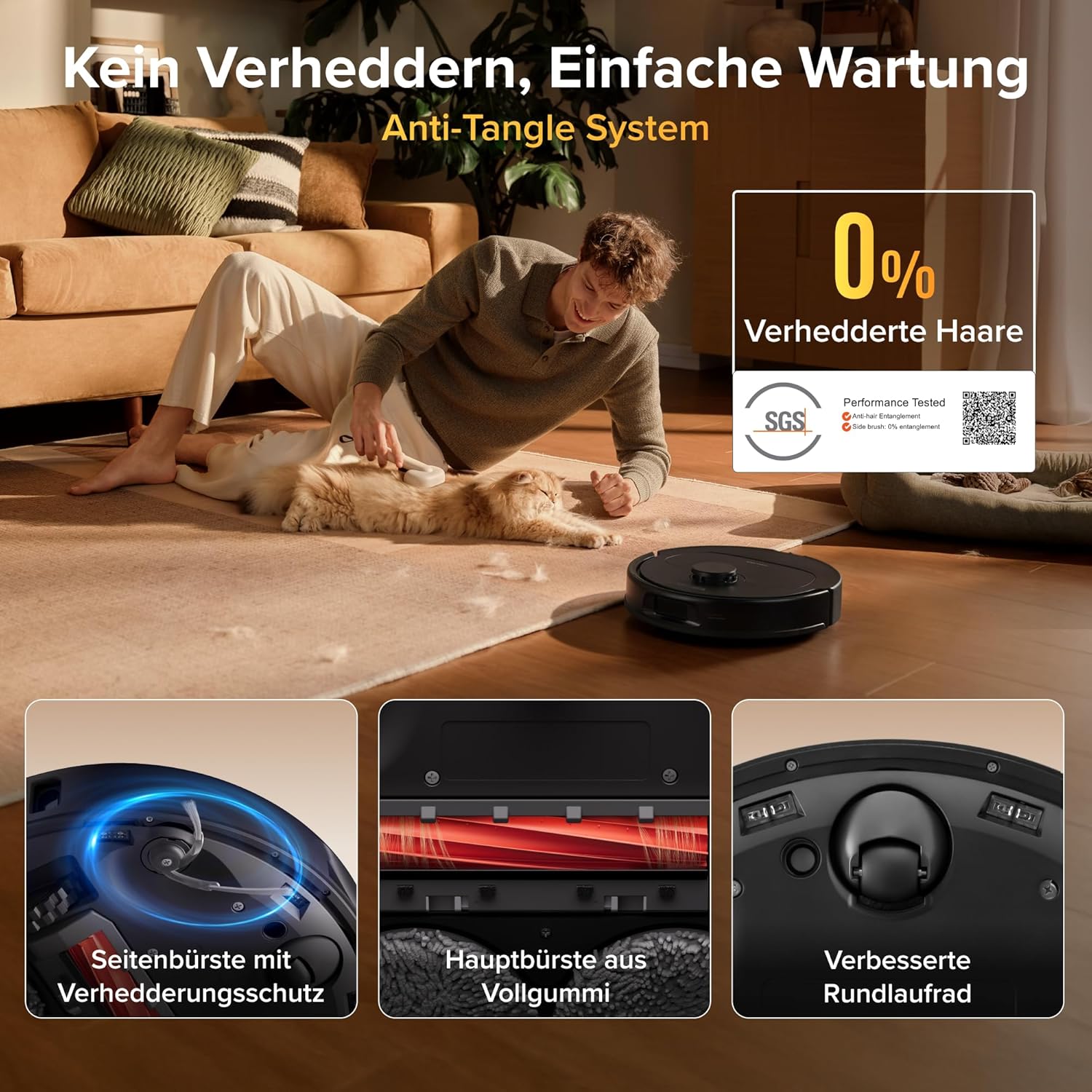 roborock Qrevo S Pro Set Saugroboter mit Wischfunktion, 18.500 Pa Saugkraft | verbessert von QV 35A, 75 °C Heißwasser-Moppreinigung, Anti-Tangle System, Hindernisvermeidung, All-in-One Dock (Schwarz) 4 roborock Qrevo S Pro Set Saugroboter mit Wischfunktion, 18.500 Pa Saugkraft | verbessert von QV 35A, 75 °C Heißwasser-Moppreinigung, Anti-Tangle System, Hindernisvermeidung, All-in-One Dock (Schwarz) – Bild 4