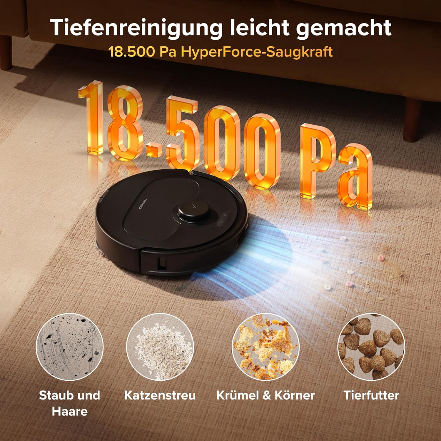 roborock Qrevo S Pro Set Saugroboter mit Wischfunktion, 18.500 Pa Saugkraft | verbessert von QV 35A, 75 °C Heißwasser-Moppreinigung, Anti-Tangle System, Hindernisvermeidung, All-in-One Dock (Schwarz) 3 roborock Qrevo S Pro Set Saugroboter mit Wischfunktion, 18.500 Pa Saugkraft | verbessert von QV 35A, 75 °C Heißwasser-Moppreinigung, Anti-Tangle System, Hindernisvermeidung, All-in-One Dock (Schwarz) – Bild 3