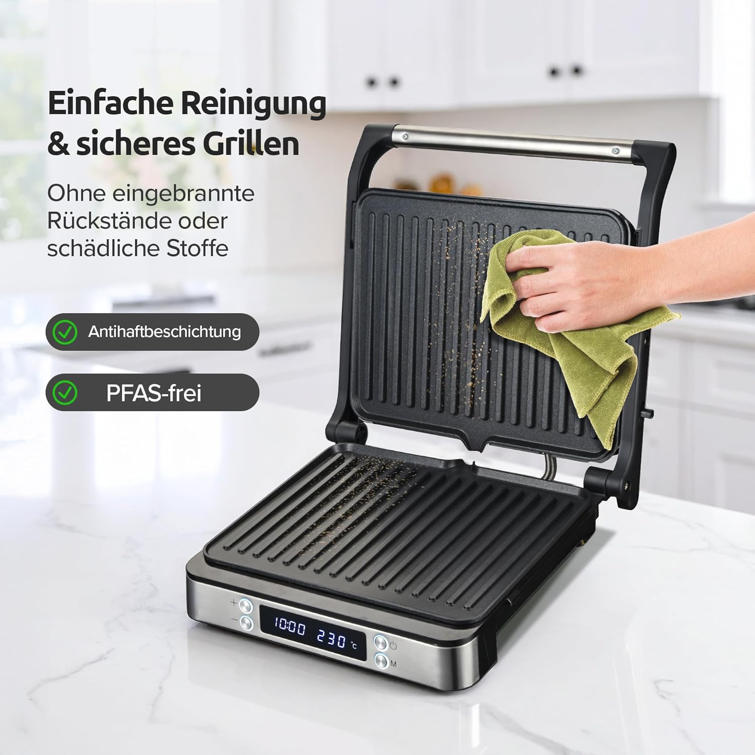 Olvy Kontaktgrill Sandwichmaker XXL Für Perfektes Braten 4 Olvy Kontaktgrill Sandwichmaker XXL Für Perfektes Braten – Bild 4