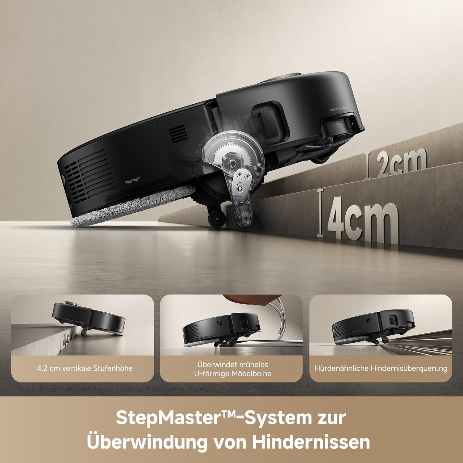 MOVA V50 Ultra Saugroboter, 24.000 Pa Saugkraft & Thermo-Wischen, Schwarz | DuoSolution System, FlexScope Navigation & StepMaster System 5 MOVA V50 Ultra Saugroboter, 24.000 Pa Saugkraft & Thermo-Wischen, Schwarz | DuoSolution System, FlexScope Navigation & StepMaster System – Bild 5