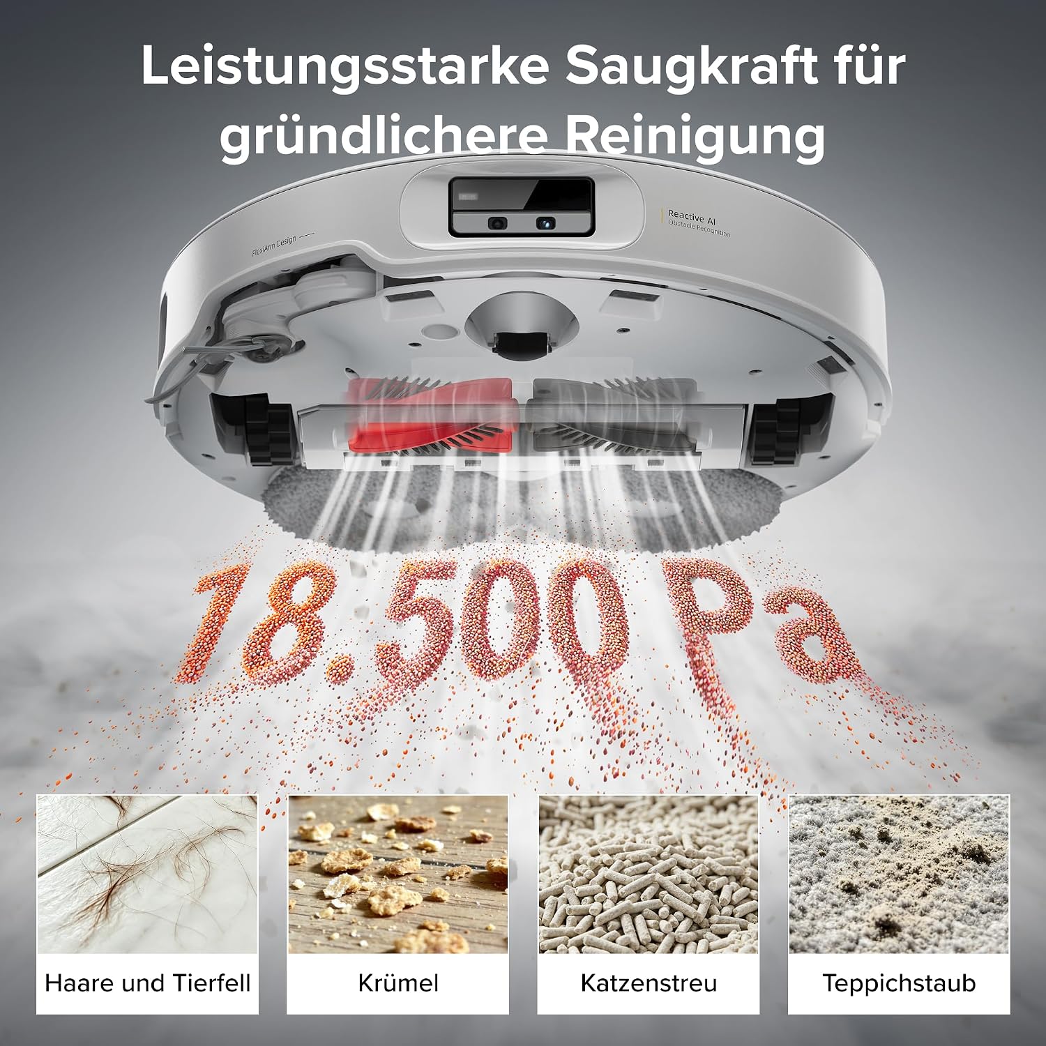 roborock Qrevo EdgeT Saugroboter mit Wischfunktion, 18.500 Pa Saugkraft | Dual Anti-Tangle-System, FlexiArm Technologie, 75℃ Heißwasser-Moppwäsche, Intelligenter Sprachassistent (Weiß) 5 roborock Qrevo EdgeT Saugroboter mit Wischfunktion, 18.500 Pa Saugkraft | Dual Anti-Tangle-System, FlexiArm Technologie, 75℃ Heißwasser-Moppwäsche, Intelligenter Sprachassistent (Weiß) – Bild 5