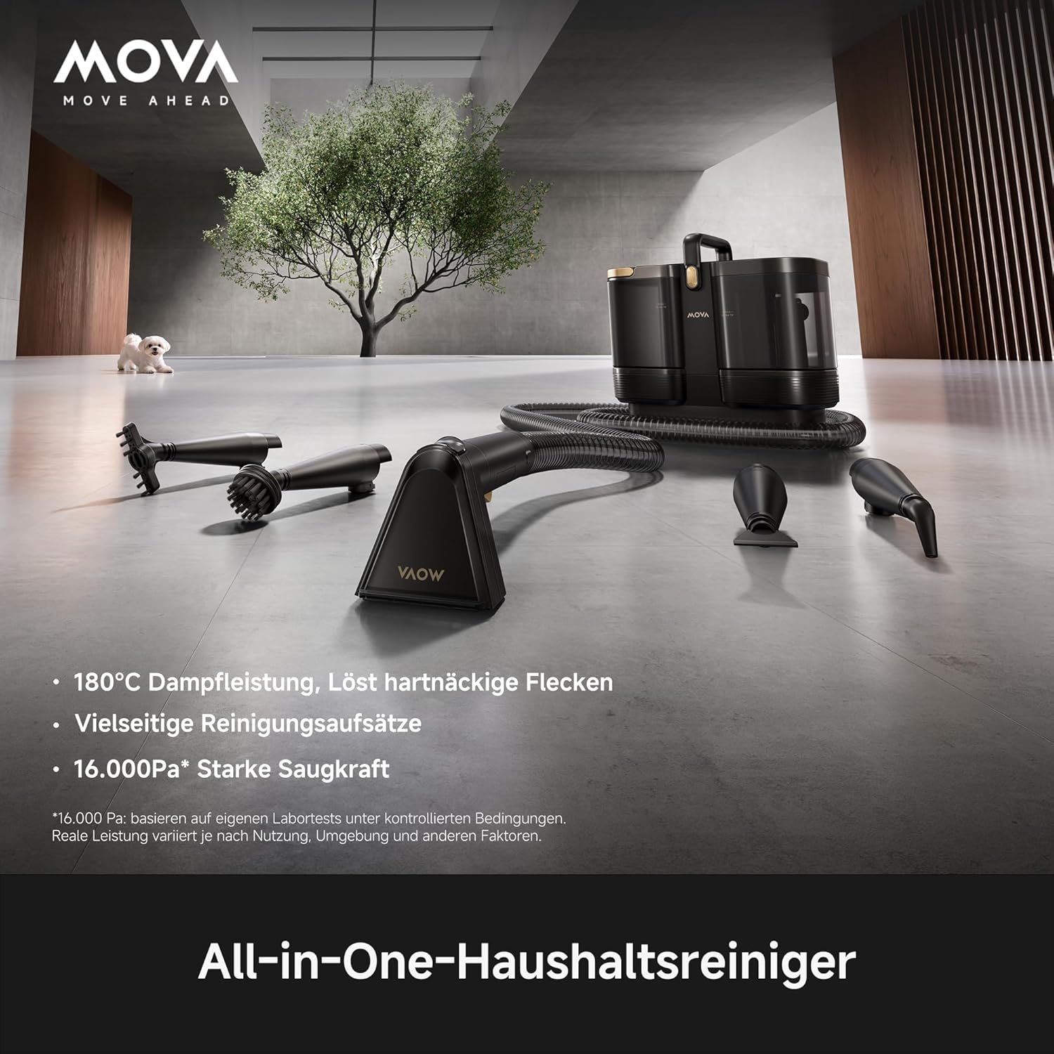 MOVA S10 Dampfreiniger, 9 Aufsätze, Superheißer Dampf, 16.000 Pa, Schwarz 2 MOVA S10 Dampfreiniger, 9 Aufsätze, Superheißer Dampf, 16.000 Pa, Schwarz – Bild 2