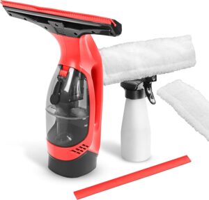 STARK Akku-Fenstersauger WC-2000 HOME Set – inkl. Sprühflasche, Mikrofaser-Wischbezug & Ersatz-Gummilippe – streifenfreie Reinigung für Fenster, Duschkabinen, Fliesen & glatte Oberflächen