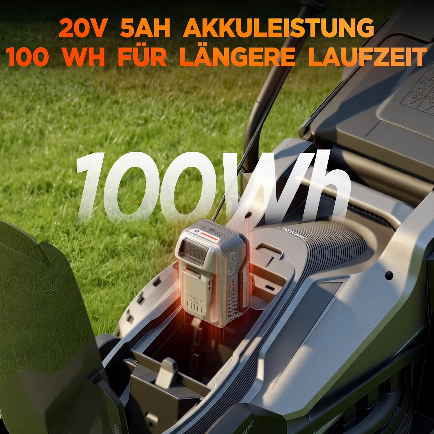 33 cm 20V Bürstenloser Akku-Rasenmäher für kleine Gärten | 20V 5,0Ah Akku & Ladegerät, 5-Stufen Höhenverstellung 25–65mm, 35L Grasfangkorb, Mulchmodus, 1 Ersatzklinge 2 33 cm 20V Bürstenloser Akku-Rasenmäher für kleine Gärten | 20V 5,0Ah Akku & Ladegerät, 5-Stufen Höhenverstellung 25–65mm, 35L Grasfangkorb, Mulchmodus, 1 Ersatzklinge – Bild 2