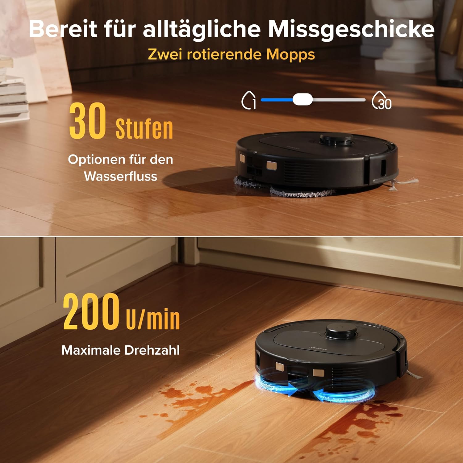 roborock Qrevo S Pro Set Saugroboter mit Wischfunktion, 18.500 Pa Saugkraft | verbessert von QV 35A, 75 °C Heißwasser-Moppreinigung, Anti-Tangle System, Hindernisvermeidung, All-in-One Dock (Schwarz) 5 roborock Qrevo S Pro Set Saugroboter mit Wischfunktion, 18.500 Pa Saugkraft | verbessert von QV 35A, 75 °C Heißwasser-Moppreinigung, Anti-Tangle System, Hindernisvermeidung, All-in-One Dock (Schwarz) – Bild 5