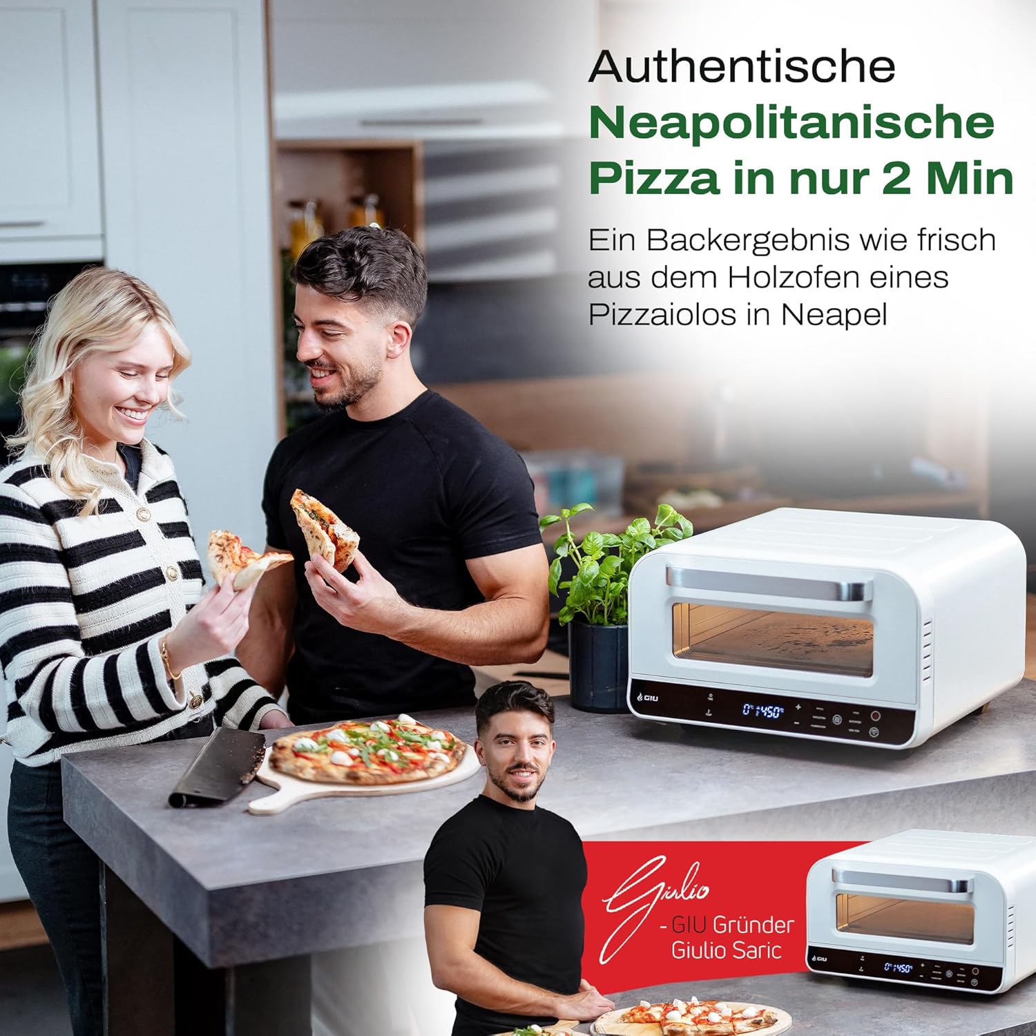Elektrischer Pizzaofen – Starker Elektro-Ofen für neapolitanische Pizza | Backofen, Pizzaofen, elektrisch, Electric Oven | Über 400 Grad FusionHeat-Tech | Genieße Steinofen-Geschmack Zuhause | GIU 3 Elektrischer Pizzaofen – Starker Elektro-Ofen für neapolitanische Pizza | Backofen, Pizzaofen, elektrisch, Electric Oven | Über 400 Grad FusionHeat-Tech | Genieße Steinofen-Geschmack Zuhause | GIU – Bild 3