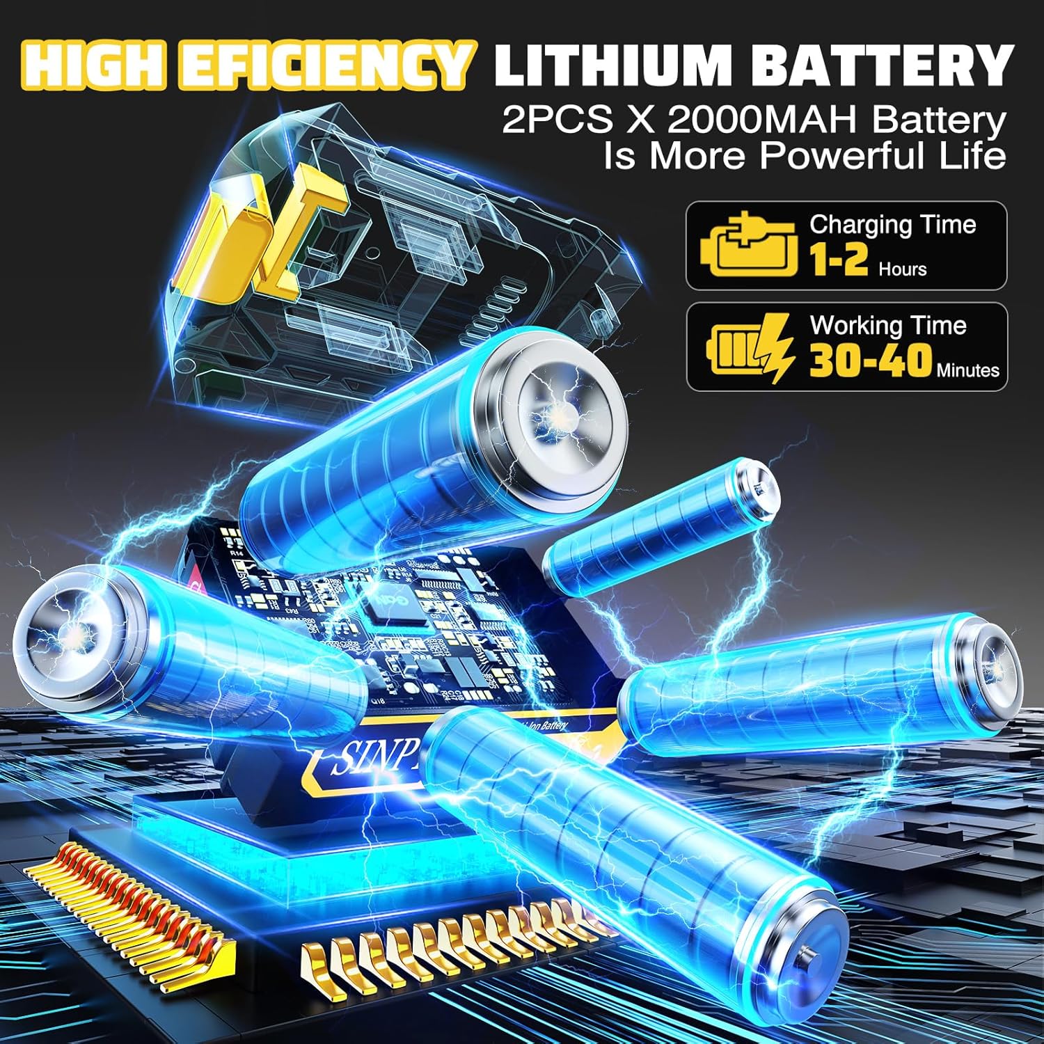 6-Zoll Mini Akku kettensäge, Akkusäge mit 2x 2000 mAh akkus kabellose Handsäge mit Sicherheitsschalter für Garten Baumschneiden Brennholz 5 6-Zoll Mini Akku kettensäge, Akkusäge mit 2x 2000 mAh akkus kabellose Handsäge mit Sicherheitsschalter für Garten Baumschneiden Brennholz – Bild 5