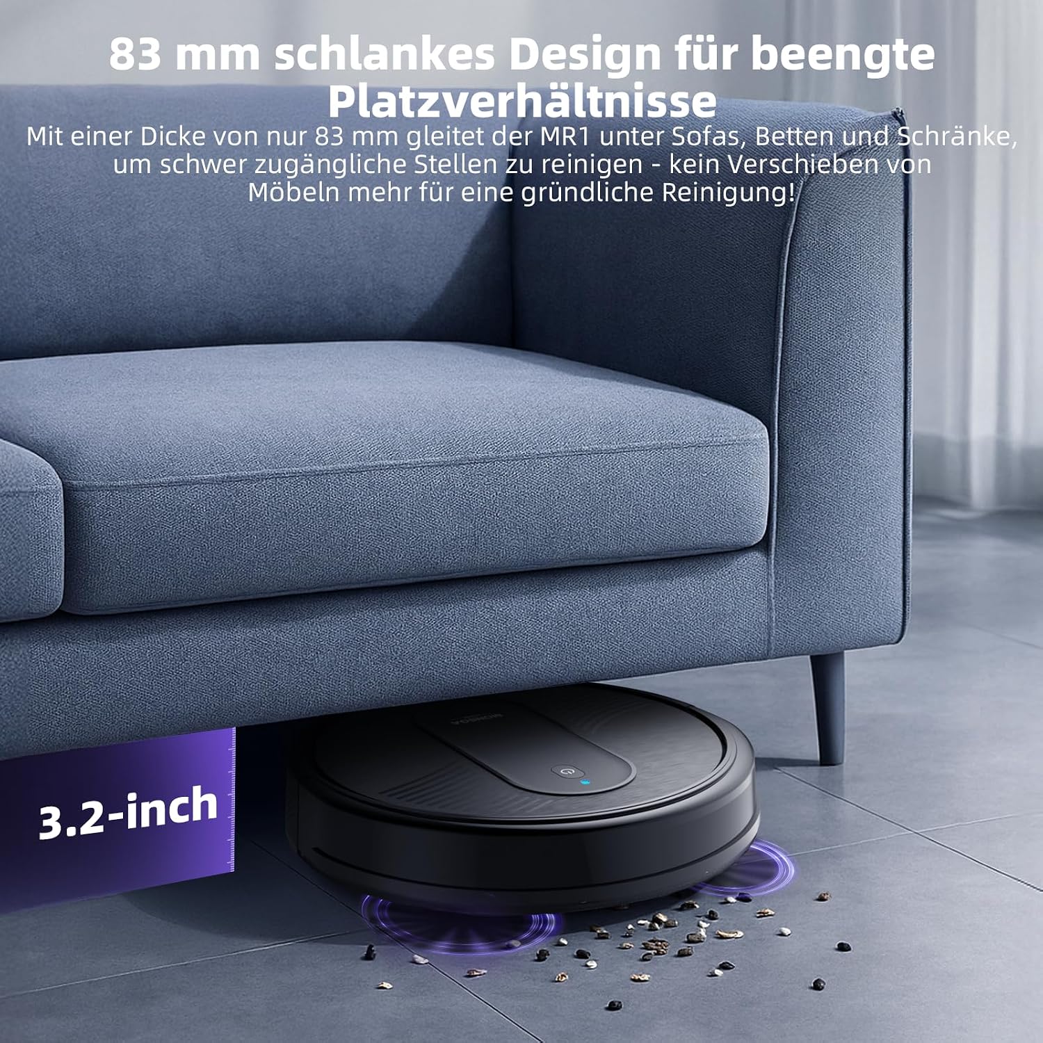 MONSGA Saugroboter mit Wischfunktion 3 in 1/4000PA/140Min Laufzeit | Saug und Wischroboter mit 2 Bürsten,Staubsauger Roboter mit Auto-Teppich-Boost für Tierhaare Teppich Böden, APP Steuerung 5 MONSGA Saugroboter mit Wischfunktion 3 in 1/4000PA/140Min Laufzeit | Saug und Wischroboter mit 2 Bürsten,Staubsauger Roboter mit Auto-Teppich-Boost für Tierhaare Teppich Böden, APP Steuerung – Bild 5
