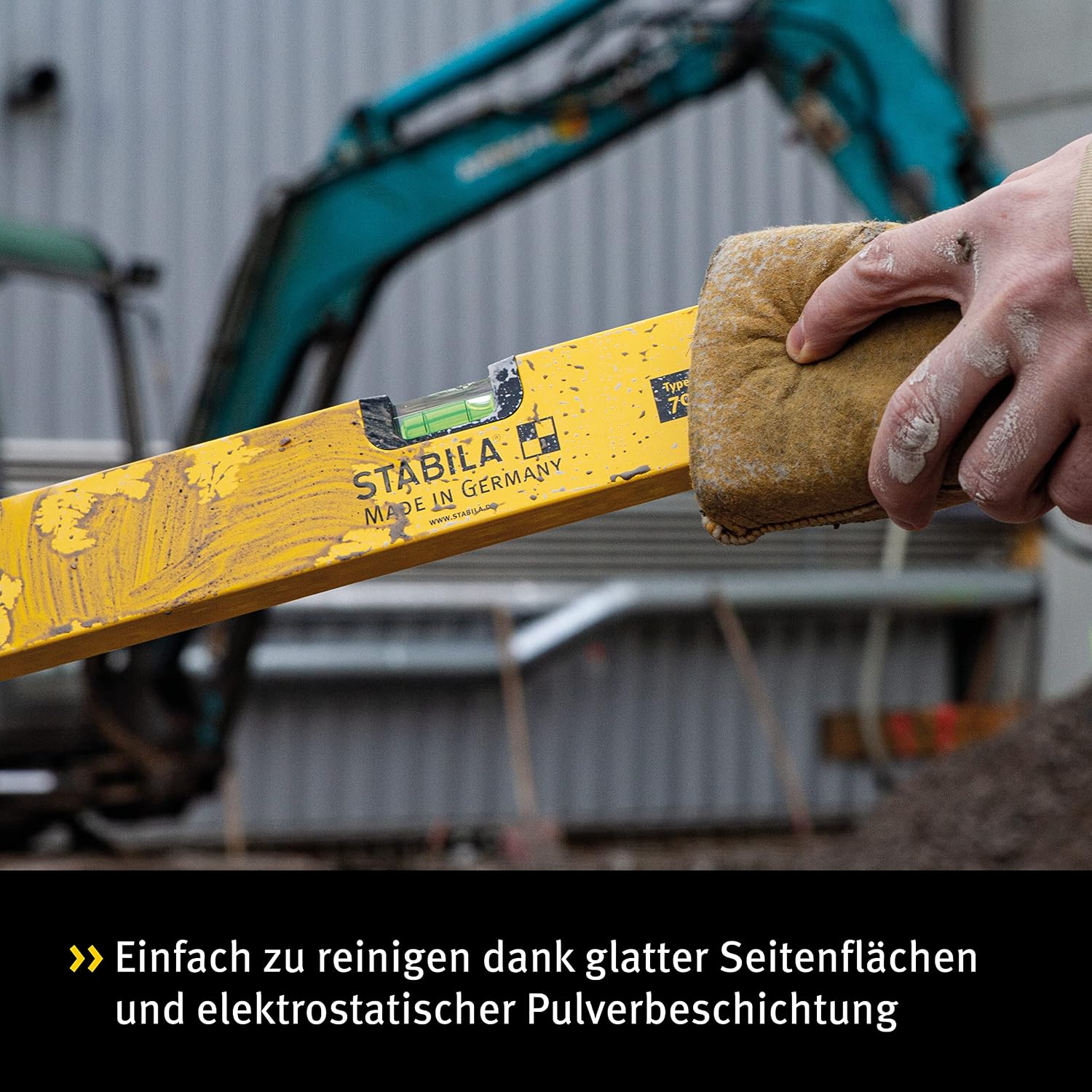 STABILA Wasserwaage Type 70, 40 cm, leichtes Alu-Profil, 1 Horizontal-Libelle, 1 Vertikal, Made in Germany, Gelb 2 STABILA Wasserwaage Type 70, 40 cm, leichtes Alu-Profil, 1 Horizontal-Libelle, 1 Vertikal, Made in Germany, Gelb – Bild 2