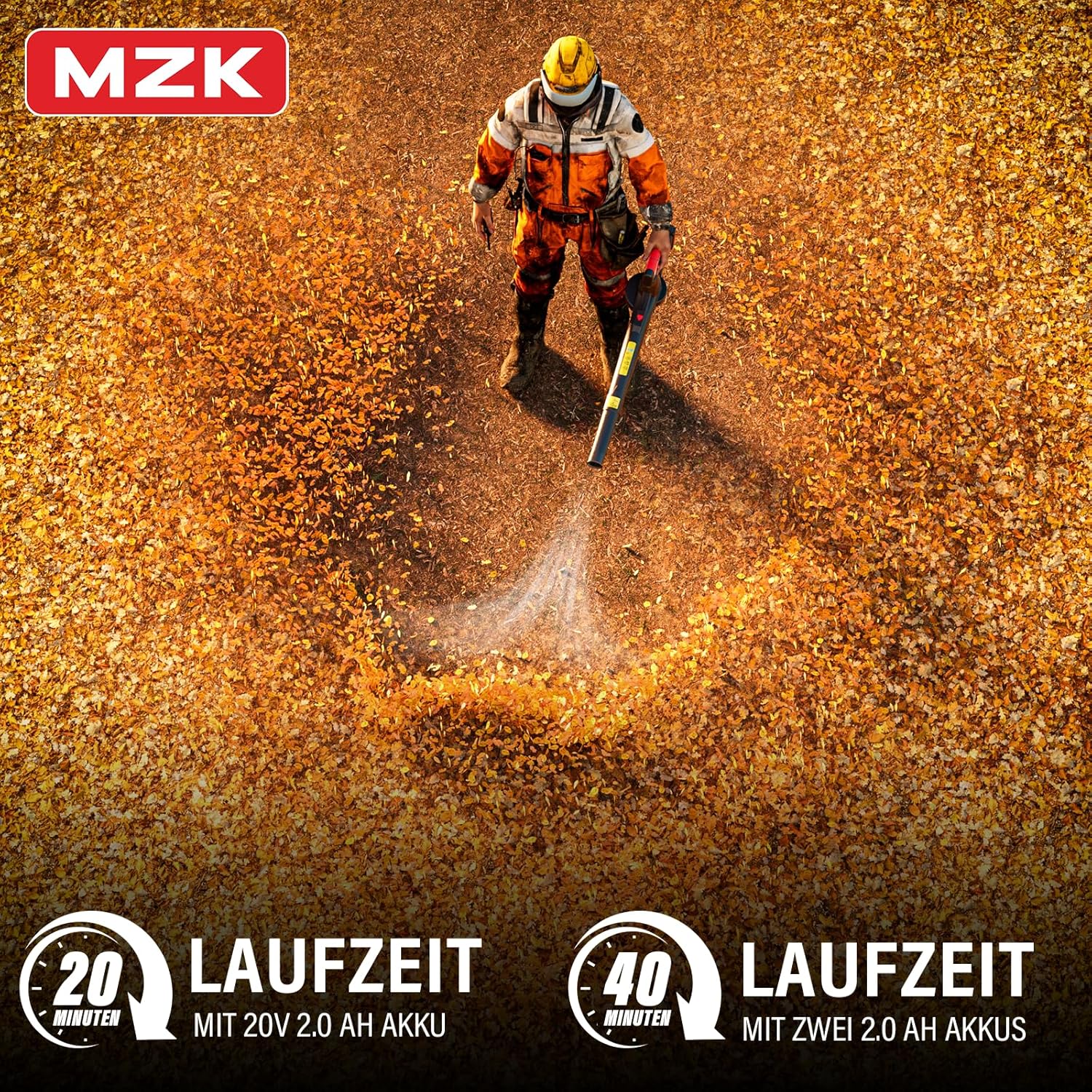 MZK 20V Akku-Laubbläser, 210 km/h & 770 m³/h Laubgebläse, Ultra-Leichter Laubpuster für Garten & Terrasse (Inkl. 2X 2.0Ah Akkus & Ladegerät) 3 MZK 20V Akku-Laubbläser, 210 km/h & 770 m³/h Laubgebläse, Ultra-Leichter Laubpuster für Garten & Terrasse (Inkl. 2X 2.0Ah Akkus & Ladegerät) – Bild 3