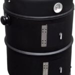 ITA Räuchergrill 3in1 Multifunktional - Grillen, Räuchern, Garen - Modularer Holzkohlegrill Smoker mit Thermometer & regulierbarem Luftabzug am Deckel - Grilltonne Räucherofen