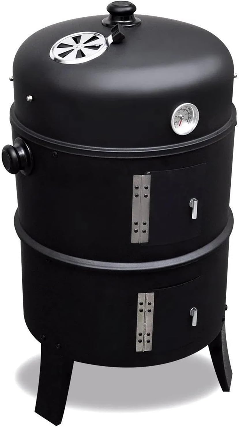 ITA Räuchergrill 3in1 Multifunktional - Grillen, Räuchern, Garen - Modularer Holzkohlegrill Smoker mit Thermometer & regulierbarem Luftabzug am Deckel - Grilltonne Räucherofen 1 ITA Räuchergrill 3in1 Multifunktional - Grillen, Räuchern, Garen - Modularer Holzkohlegrill Smoker mit Thermometer & regulierbarem Luftabzug am Deckel - Grilltonne Räucherofen