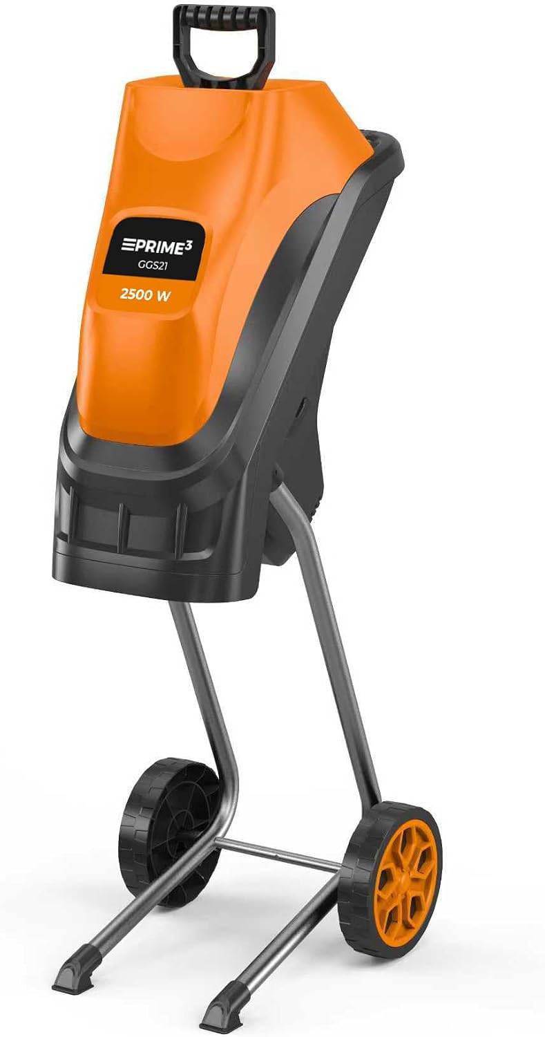 PRIME3 – Häcksler – Schredder Garten – Leistungsstarkes Gerät für einfaches Zerkleinern von Ästen und Gartenabfällen – Transporträdern und Stabiler Basis, 2500W, 4300U/min, geeignet bis Ø44mm, GGS21 1 PRIME3 – Häcksler – Schredder Garten – Leistungsstarkes Gerät für einfaches Zerkleinern von Ästen und Gartenabfällen – Transporträdern und Stabiler Basis, 2500W, 4300U/min, geeignet bis Ø44mm, GGS21