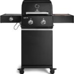 BURNHARD® FRED Jr. Deluxe Gasgrill 2-Brenner, Gusseisenrost, Schwarz-Matt