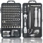 115 in 1 Elektronik-Präzisions-Schraubendreher-Set mit tragbarer Tasche kompatibel für Computer, Handy, PC, iPhone, SchoÃŸ, Schwarz